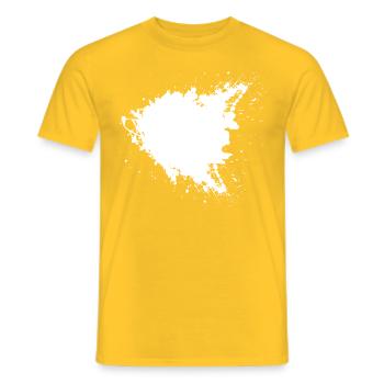 Grande tache de couleur noire - T-shirt homme - jaune - Devant - AI Model Male 178 dark (178cm)