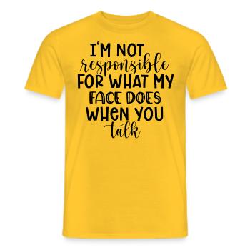 Im not responsible - Men's T-Shirt - yellow - Front - AI Model Male 178 dark (178cm)