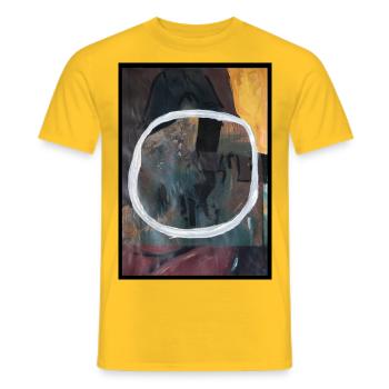 OLTRE, 2020 by massimiliano sbrescia - Men's T-Shirt - yellow - Front - AI Model Male 178 dark (178cm)