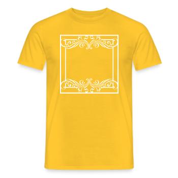 Ornaments frame for women - Men's T-Shirt - yellow - Front - AI Model Male 178 dark (178cm)