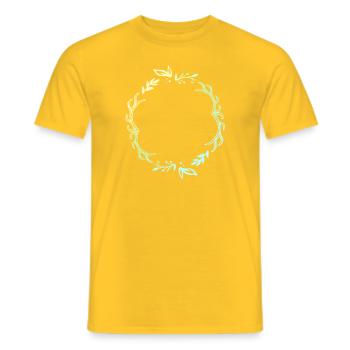 Cadre pour chasseurs avec ligne de décoration florale - T-shirt homme - jaune - Devant - AI Model Male 178 dark (178cm)