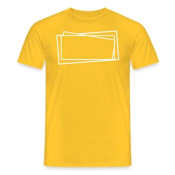 Lignes carrées blanches Contours Cadres - T-shirt homme - jaune - Devant - AI Model Male 178 dark (178cm)