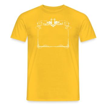 Cadre élégant en cygne avec embellissements - T-shirt homme - jaune - Devant - AI Model Male 178 dark (178cm)