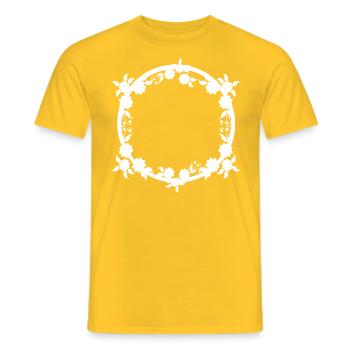 Ornaments Circular frame Basic text - Men's T-Shirt - yellow - Front - AI Model Male 178 dark (178cm)