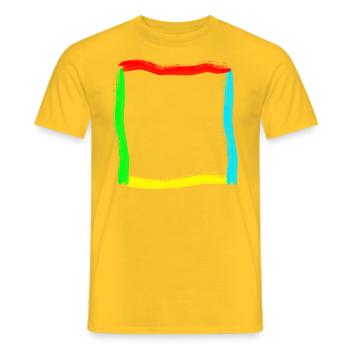 Rahmen für Kinder mit bunte Strichen - Männer T-Shirt - Gelb - Vorne - AI Model Male 178 dark (178cm)