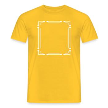 Cadre de lignes circulaires avec des traits blancs - T-shirt homme - jaune - Devant - AI Model Male 178 dark (178cm)
