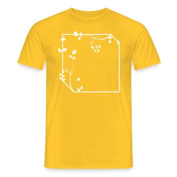 Frame with corners ornament decoration basic text - Men's T-Shirt - yellow - Front - AI Model Male 178 dark (178cm)
