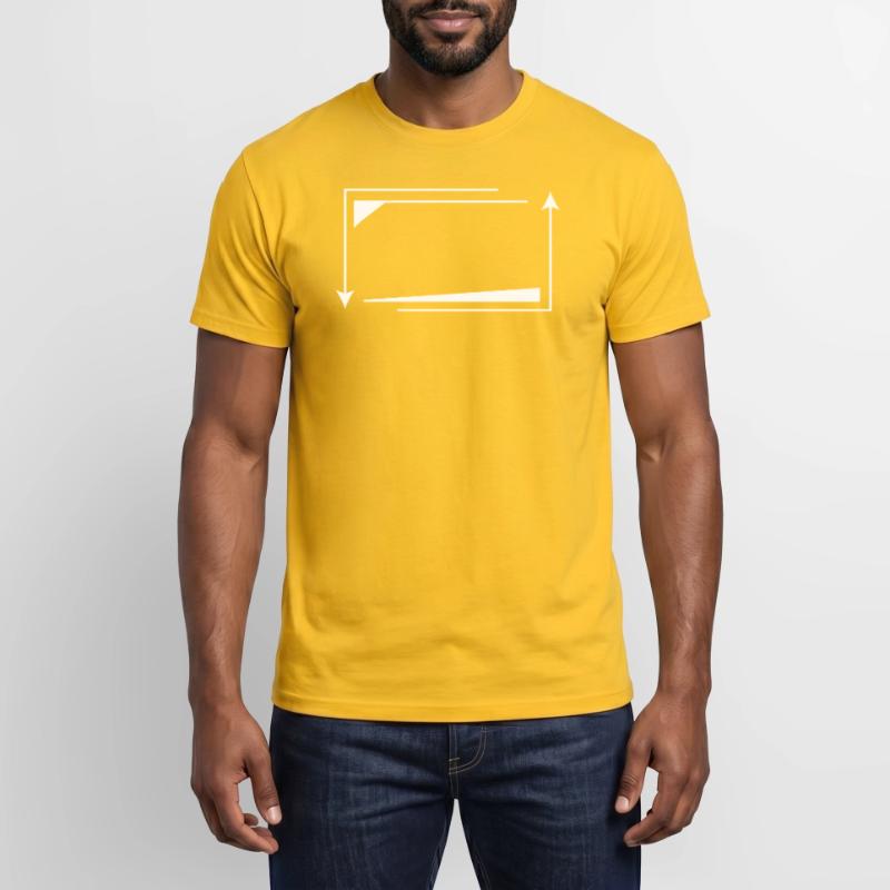 Arrow Frame White Rectangular Shape Decoration Men’s T-shirt