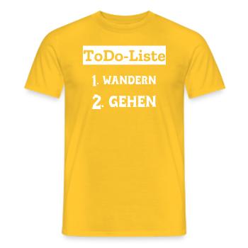 To Do Liste Aufgabenliste Wandern - Männer T-Shirt - Gelb - Vorne - AI Model Male 178 dark (178cm)