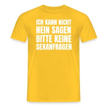 Keine Sexanfragen Nein Sagen Spruch - Männer T-Shirt - Gelb - Vorne - AI Model Male 178 dark (178cm)