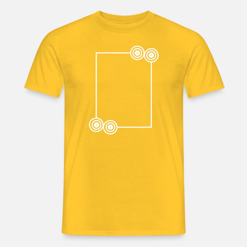 Elongated white frame basic text - Men's T-Shirt - yellow