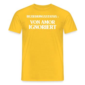 Beziehungsstatus Amor Ignoriert Single - Männer T-Shirt - Gelb - Vorne - AI Model Male 178 dark (178cm)