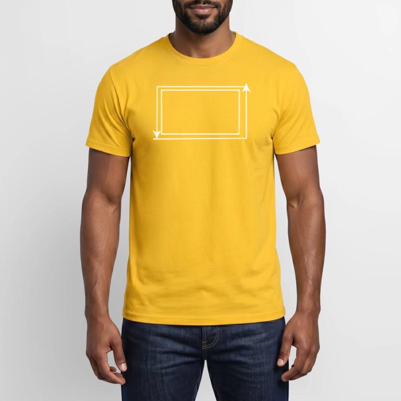 White Arrow Frame Rectangular Men’s T-shirt