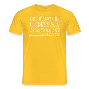 Lücken im Lebeslauf Arbeit Schule Berufe - Männer T-Shirt - Gelb - Vorne - AI Model Male 178 dark (178cm)