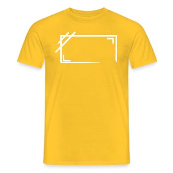 Traits de cadre rectangulaire patinés - T-shirt homme - jaune - Devant - AI Model Male 178 dark (178cm)