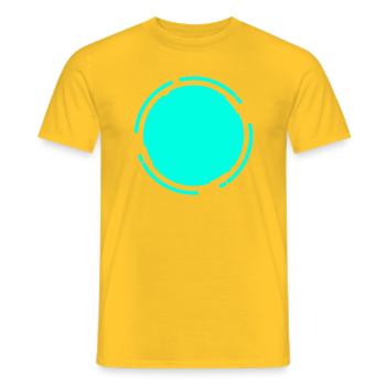 Round background Circular bar - Men's T-Shirt - yellow - Front - AI Model Male 178 dark (178cm)
