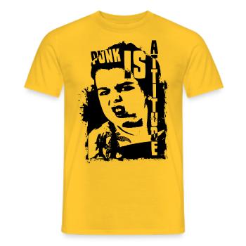 Punk ist Haltung - Männer T-Shirt - Gelb - Vorne - AI Model Male 178 dark (178cm)