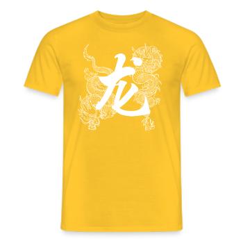 Dragon Caractère Chinois Design - T-shirt homme - jaune - Devant - AI Model Male 178 dark (178cm)