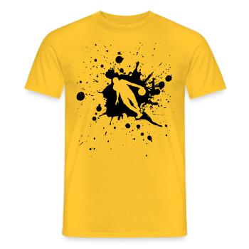 Basketball Dribble Man Noir - T-shirt homme - jaune - Devant - AI Model Male 178 dark (178cm)