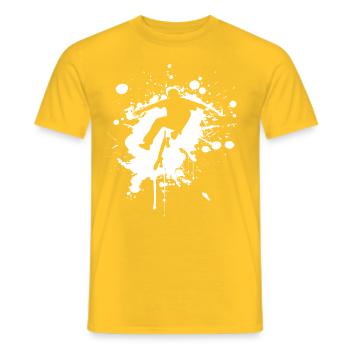 SK8 est GR8 Blanc - T-shirt homme - jaune - Devant - AI Model Male 178 dark (178cm)