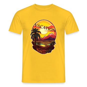 Vintage Vacation Sunset Beach - Men's T-Shirt - yellow - Front - AI Model Male 178 dark (178cm)
