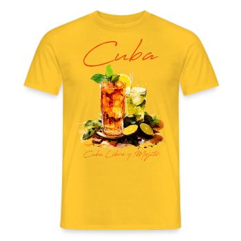 Cuba Mojito und Cuba Libre - Männer T-Shirt - Gelb - Vorne - AI Model Male 178 dark (178cm)