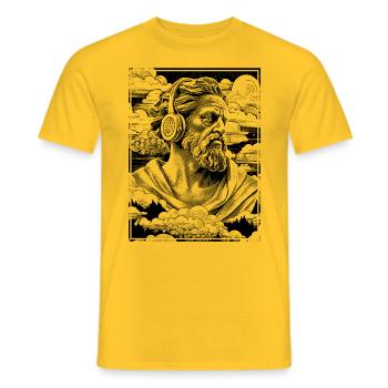 Street-Style & Hip-Hop Vibe: Pour les accros de la musique! - T-shirt homme - jaune - Devant - AI Model Male 178 dark (178cm)