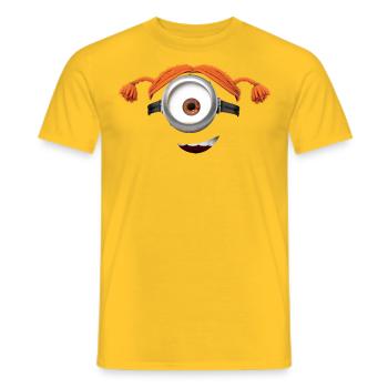 Minions Minion Joyeux Avec Des Tresses - T-shirt homme - jaune - Devant - AI Model Male 178 dark (178cm)