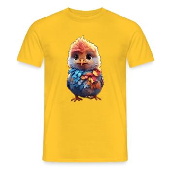 Colorful bird - Men's T-Shirt - yellow - Front - AI Model Male 178 dark (178cm)
