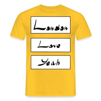 London Liebe yeah - Männer T-Shirt - Gelb - Vorne - AI Model Male 178 dark (178cm)