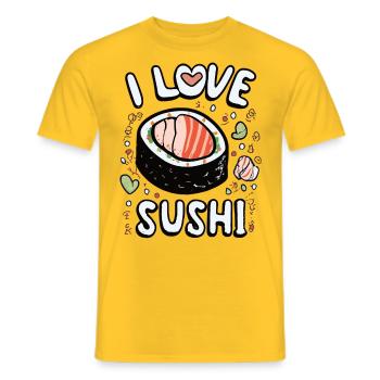 Sushi Dreams - Celebrate your love for sushi - Men's T-Shirt - yellow - Front - AI Model Male 178 dark (178cm)