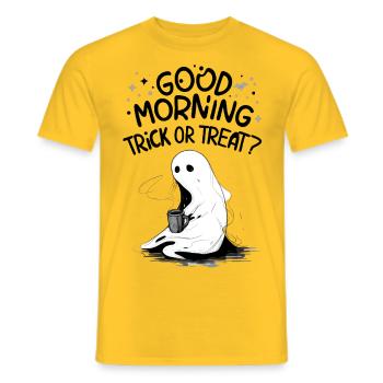 Süßes Gespenst - Bonjour Trick or Treat - T-shirt homme - jaune - Devant - AI Model Male 178 dark (178cm)