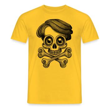 Femme Rock : Chemise hard rock unique et mignonne ! - T-shirt homme - jaune - Devant - AI Model Male 178 dark (178cm)