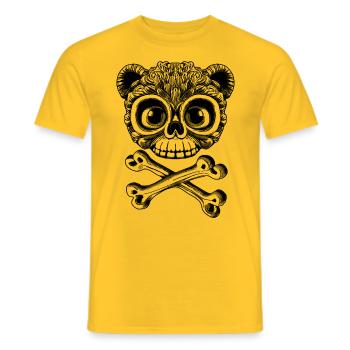 Révolte en peluche : ours en peluche dans une jolie tenue de crâne - T-shirt homme - jaune - Devant - AI Model Male 178 dark (178cm)