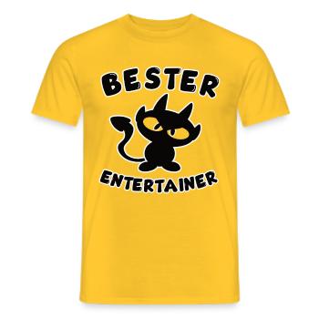 cooles bester Entertainer Design mit Teufelchen - Männer T-Shirt - Gelb - Vorne - AI Model Male 178 dark (178cm)