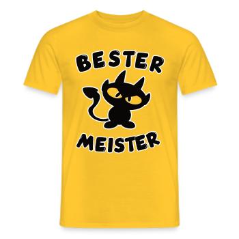 cooles bester Meister und Teufel Design - Männer T-Shirt - Gelb - Vorne - AI Model Male 178 dark (178cm)