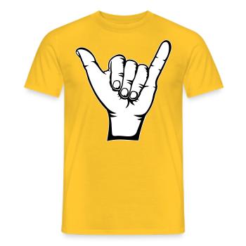 Surfer Icon Hand - T-shirt homme - jaune - Devant - AI Model Male 178 dark (178cm)