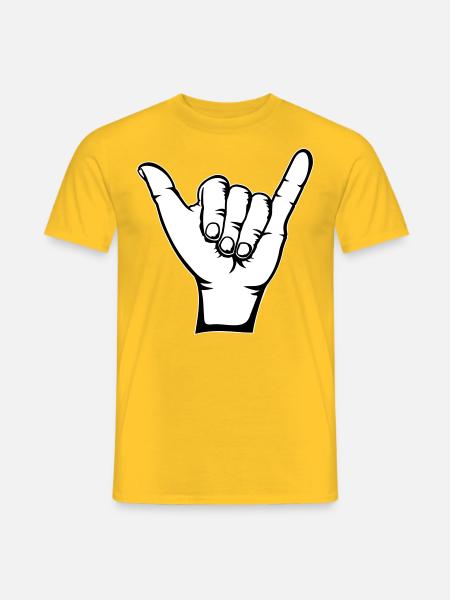 Surfing Icon Hand - Men's T-Shirt - yellow