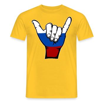 Symbole de surf du drapeau de la Russie - T-shirt homme - jaune - Devant - AI Model Male 178 dark (178cm)