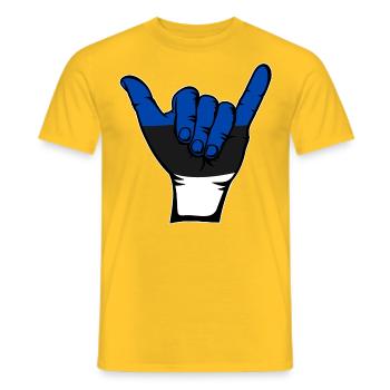 Estland Flagge Surfing Symbol - Männer T-Shirt - Gelb - Vorne - AI Model Male 178 dark (178cm)