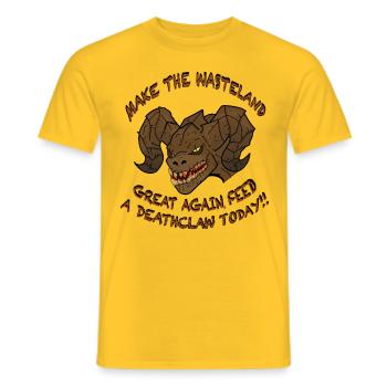 Mach das Ödland wieder groß Wüstenversion - Männer T-Shirt - Gelb - Vorne - AI Model Male 178 dark (178cm)