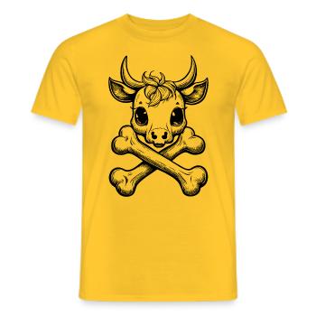 T-shirt pirate vache : Unique, soyez vous-même - T-shirt homme - jaune - Devant - AI Model Male 178 dark (178cm)