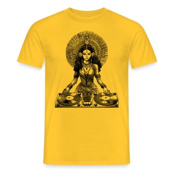 Chemise Goa Beats : soleil, plage et bonnes vibrations - T-shirt homme - jaune - Devant - AI Model Male 178 dark (178cm)