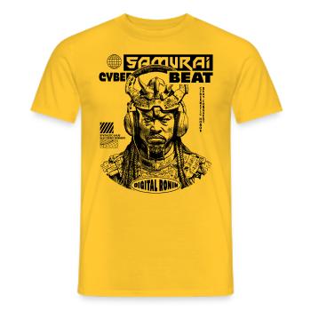 Chemise Tech Samurai Sci-Fi - T-shirt homme - jaune - Devant - AI Model Male 178 dark (178cm)