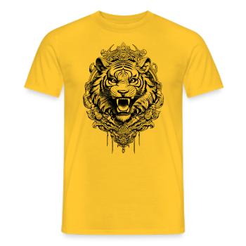 Tiger Streetwear-Shirt mit futuristischem Design - Männer T-Shirt - Gelb - Vorne - AI Model Male 178 dark (178cm)