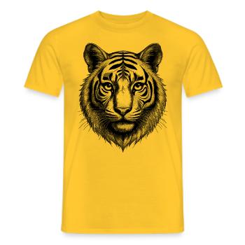 Wildtier-Design: Tiger-T-Shirt für Naturfreunde - Männer T-Shirt - Gelb - Vorne - AI Model Male 178 dark (178cm)