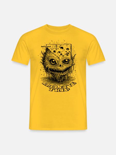 Düsterer Raclette-Genuss: Käse-Schreck-Shirt - Männer T-Shirt - Gelb