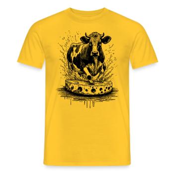 Cheese Cow Madness Shirt - Men's T-Shirt - yellow - Front - AI Model Male 178 dark (178cm)