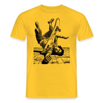 T-shirt patineur – Votre chute, votre style de vie - T-shirt homme - jaune - Devant - AI Model Male 178 dark (178cm)