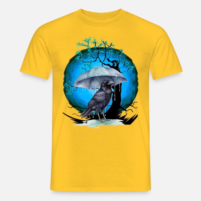 Baum Kirschblüte Vogel - Männer T-Shirt - Gelb